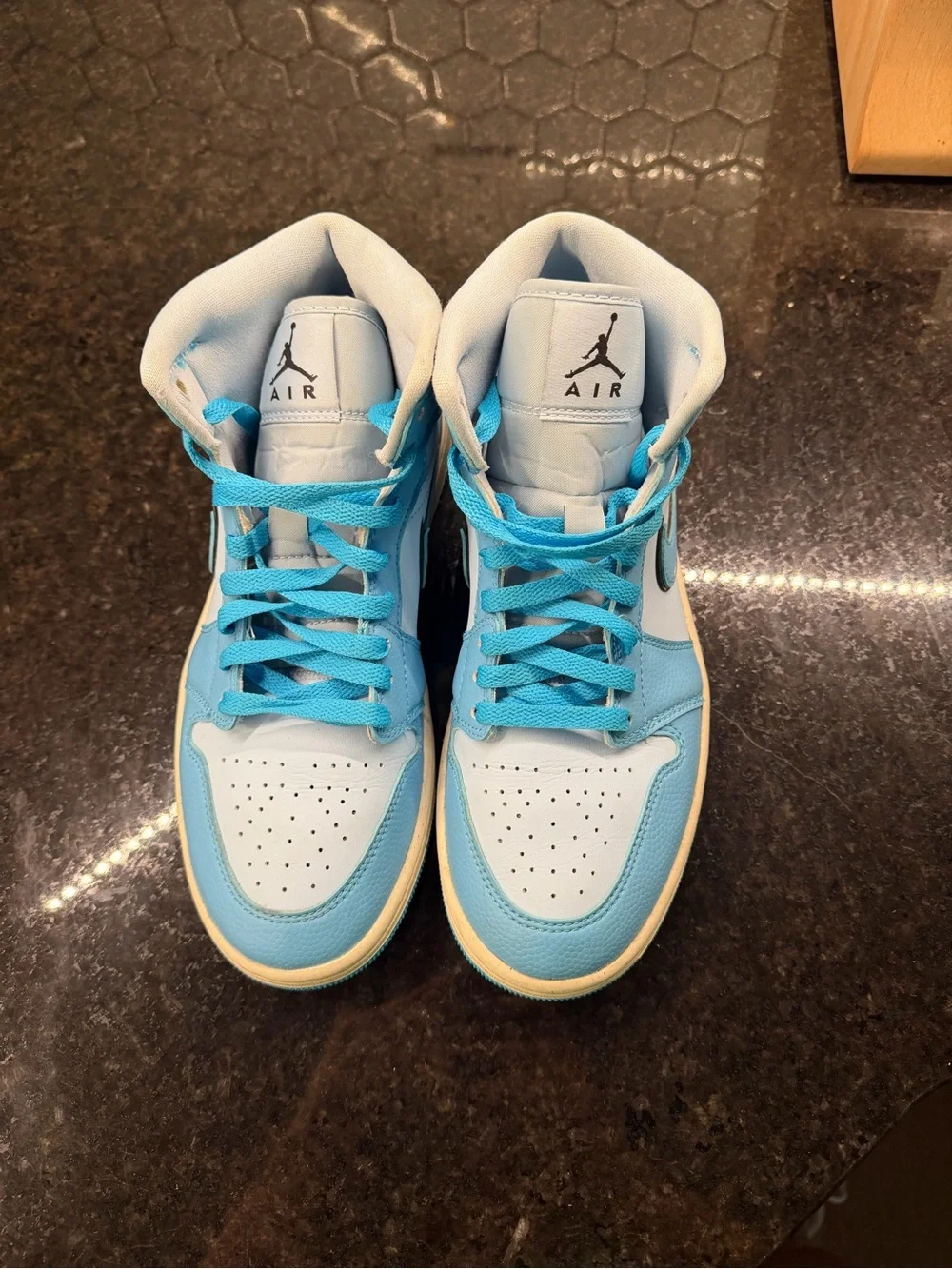Jordan Kids' Mid-Top Sneakers in Light Blue and White